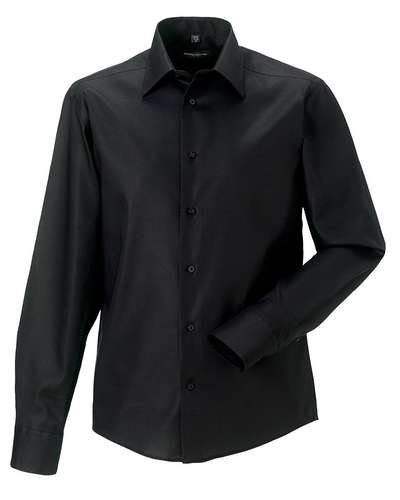 Russell Collection Mens Long-Sleeve Tailored Ultimate Non-Iron Shirt