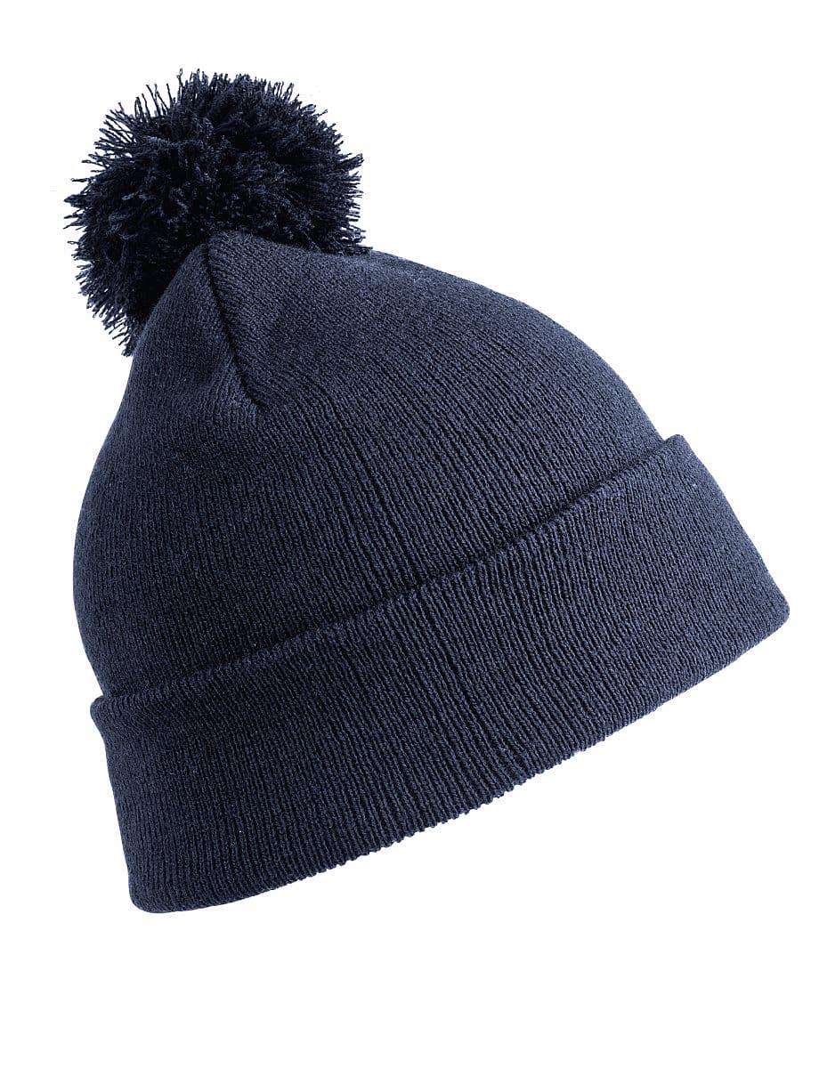 Result Winter Pom Pom Beanie Hat in Navy Blue (Product Code: RC028X)