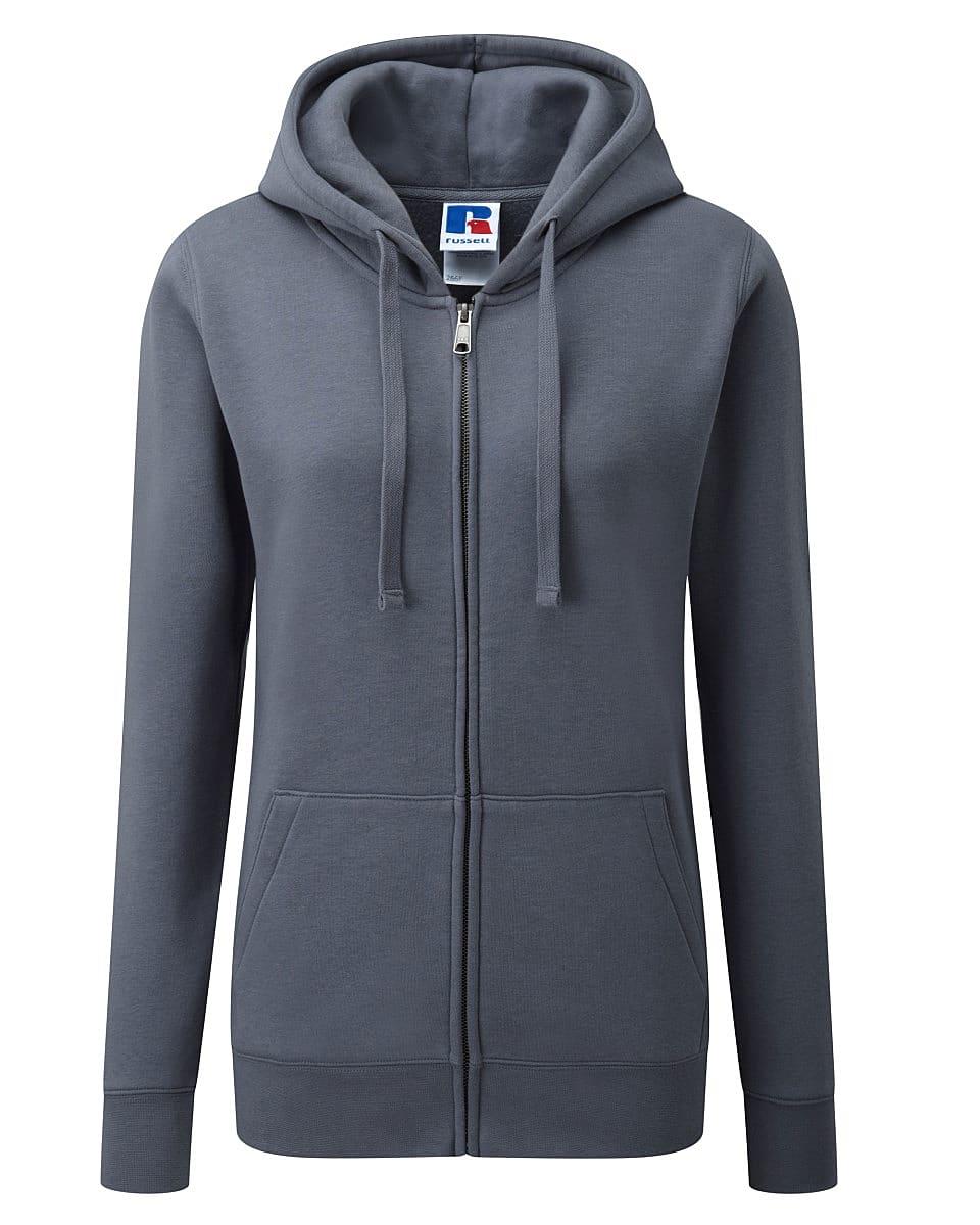 Russell Womens Authentic Zipped Hoodie in Convoy Grey (Product Code: 266F)
