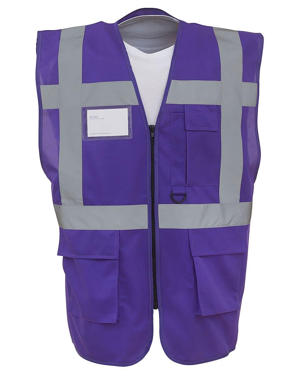 Yoko Hi-Viz Executive Waistcoat in Purple (Product Code: HVW801)
