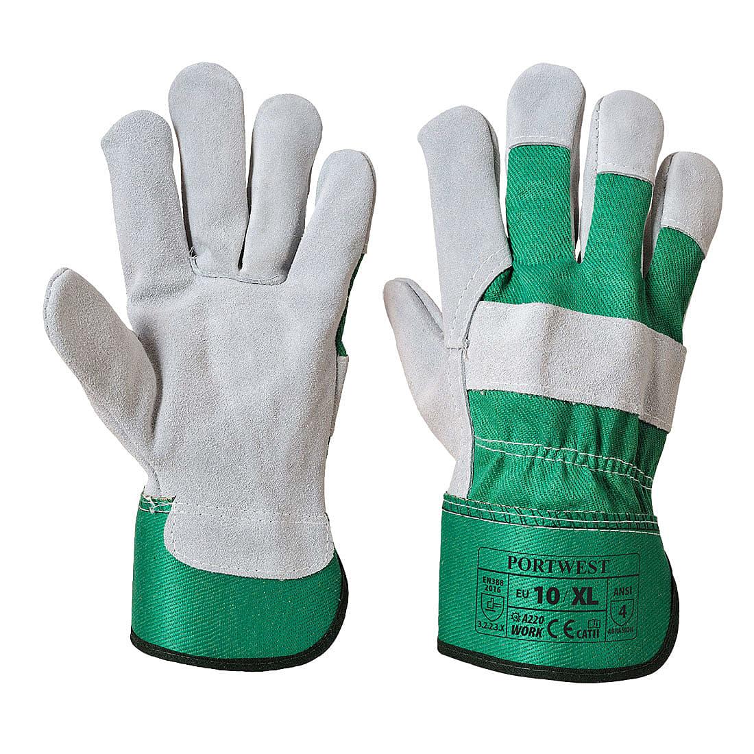 Portwest Premium Chrome Rigger Gloves in Green (Product Code: A220)