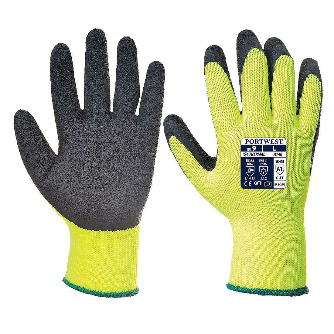 Portwest Thermal Grip Gloves - Latex in Black (Product Code: A140)