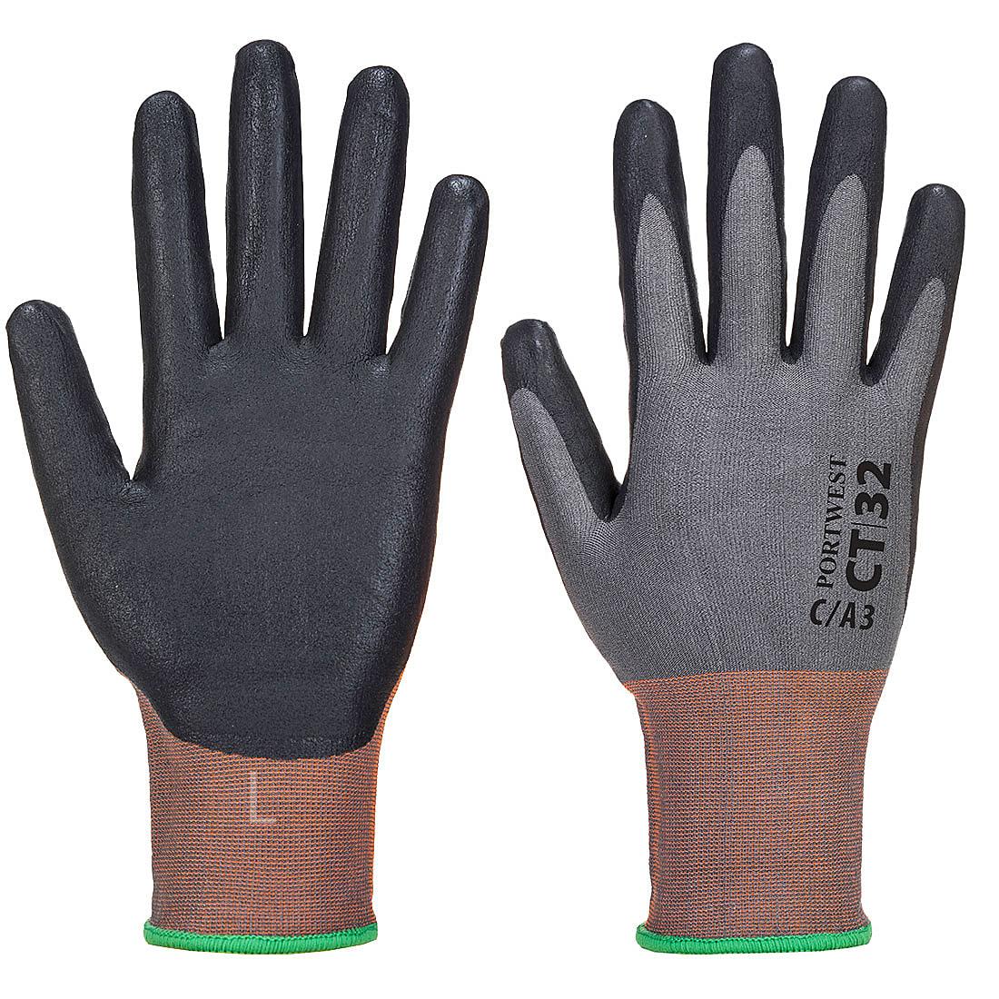 Portwest CT MR Micro Foam Nitrile Gloves in Grey / Black (Product Code: CT32)