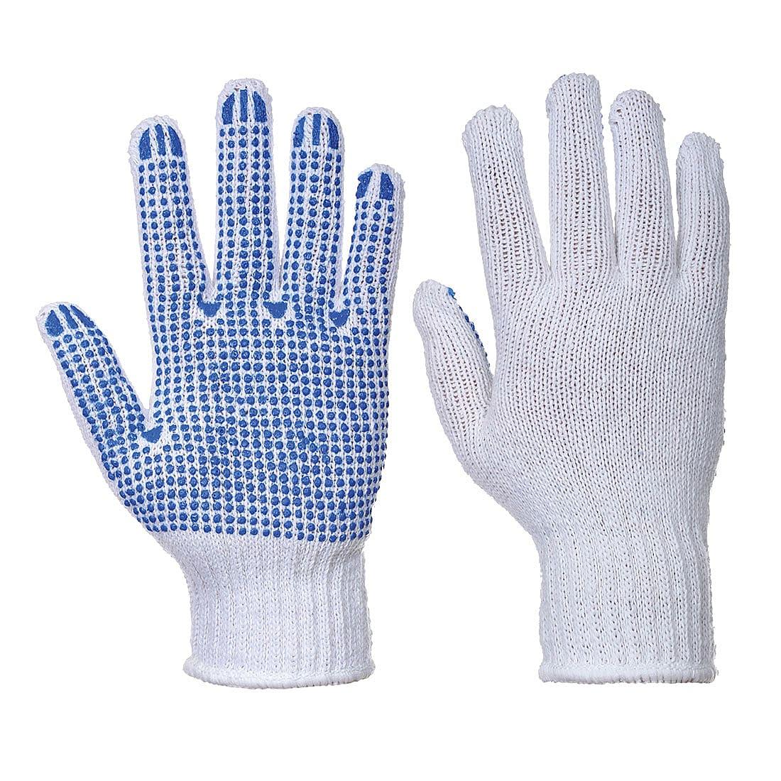 Portwest Classic Polka Dot Gloves in White / Blue (Product Code: A111)