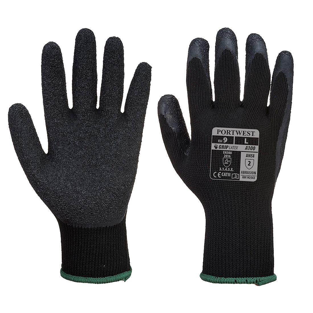 Portwest Grip Gloves - Latex in Black (Product Code: A100)
