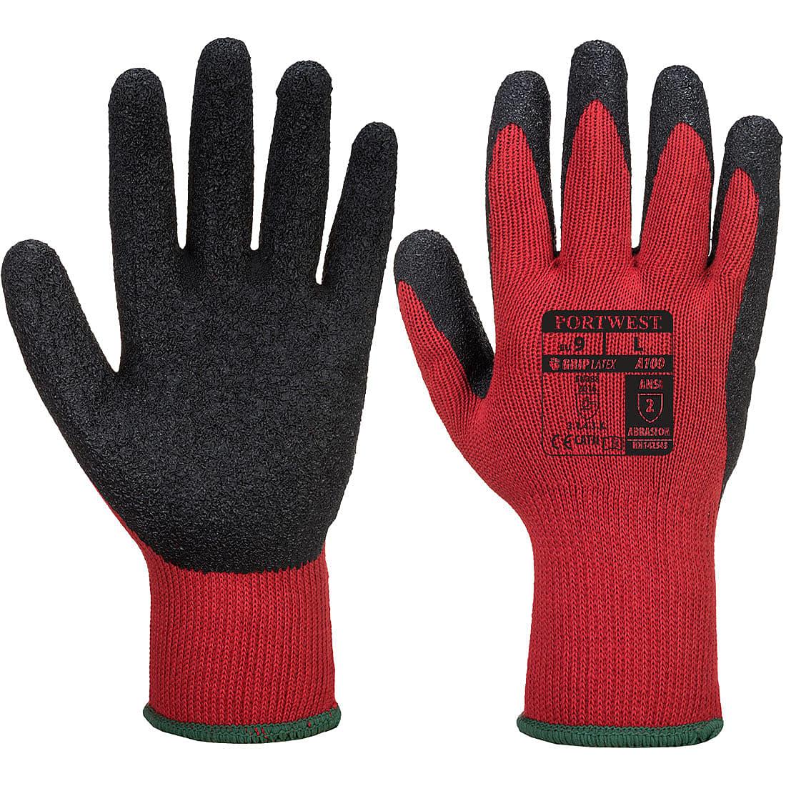 Portwest Grip Gloves - Latex in Red / Black (Product Code: A100)