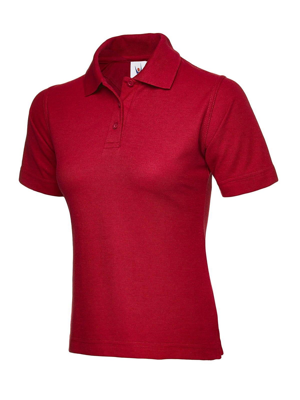 Uneek 220GSM Womens Polo Shirt in Red (Product Code: UC106)