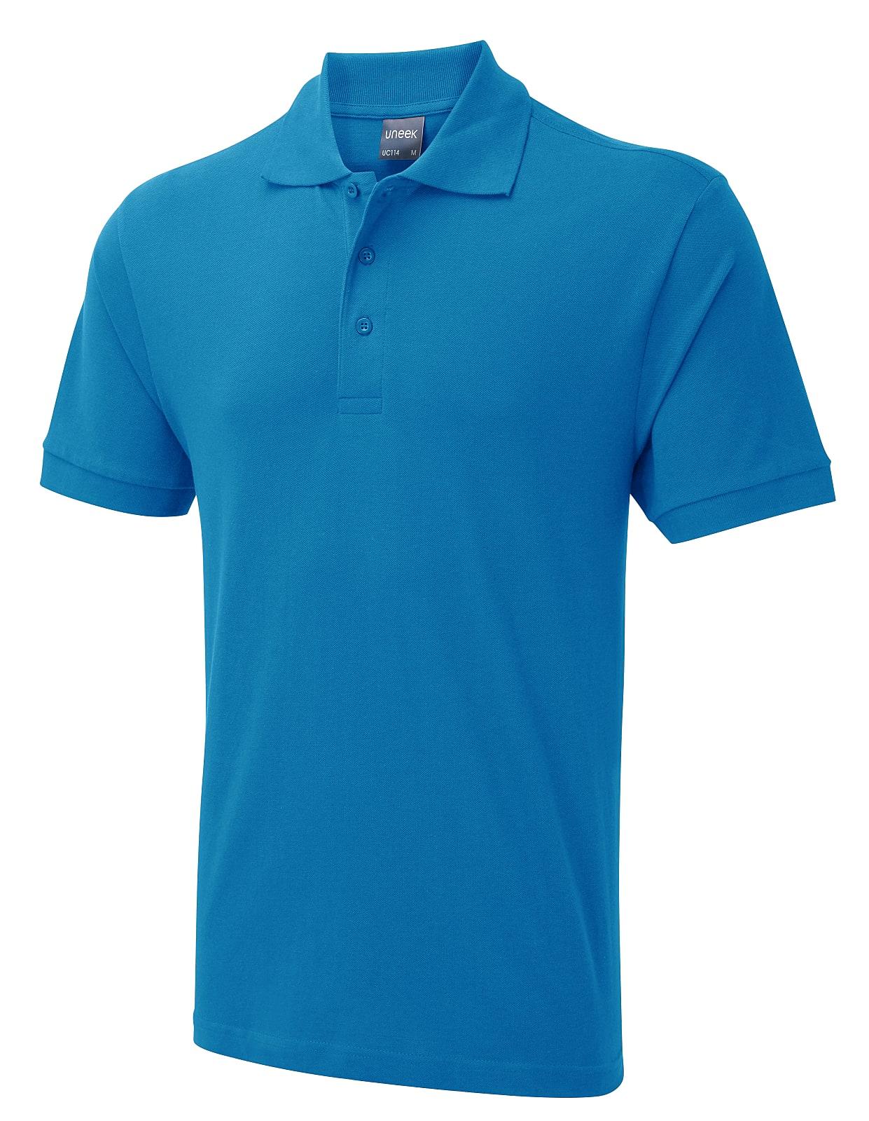 Uneek 180GSM Mens Polo Shirt in Sapphire (Product Code: UC114)