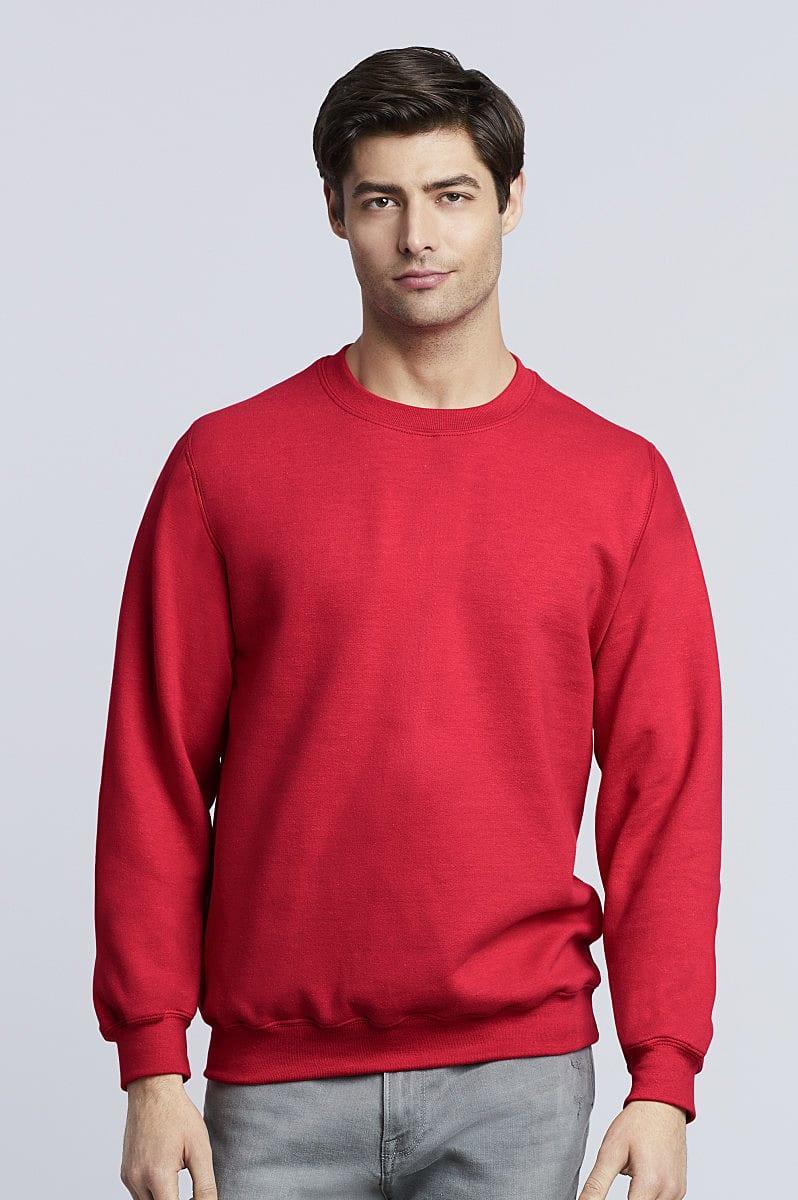 Gildan Heavy Blend Adult Crewneck Sweatshirt in Scarlet Red (Product Code: 18000)
