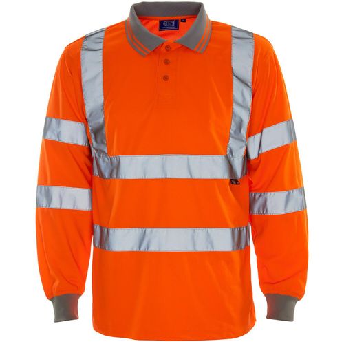 Supertouch Hi-Vis Long-Sleeve Bird Eye Polo Shirt - Orange