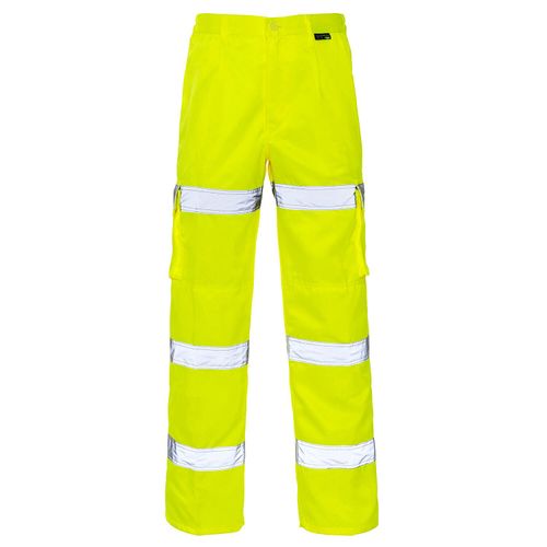 Supertouch Hi-Vis 3 Band Combat Trousers Yellow