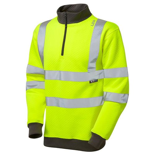 Leo Brynsworthy ISO 20471 Class 3 1/4 Zip Sweatshirt Yellow