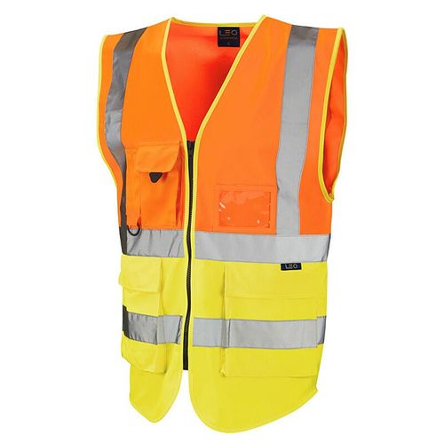 Leo Lynton ISO 20471 Class 2* Superior Waistcoat Orange/Yellow