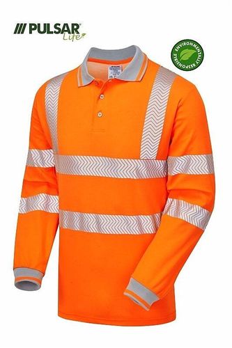 Pulsar LIFE GRS Men's Long Sleeve Polo Shirt Orange