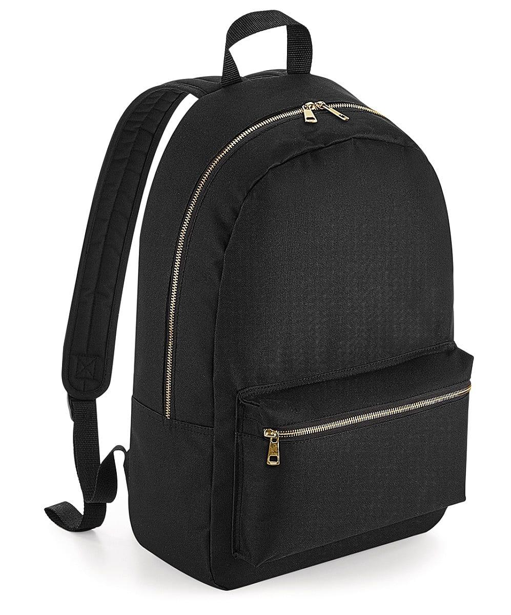 Bagbase Metallic Zip Backpack in Black / Gold (Product Code: BG235)