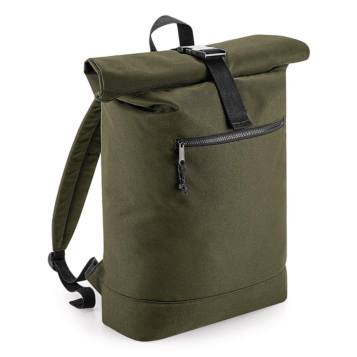 Bagbase Recycled Rolltop Backpack in Military Green (Product Code: BG286)