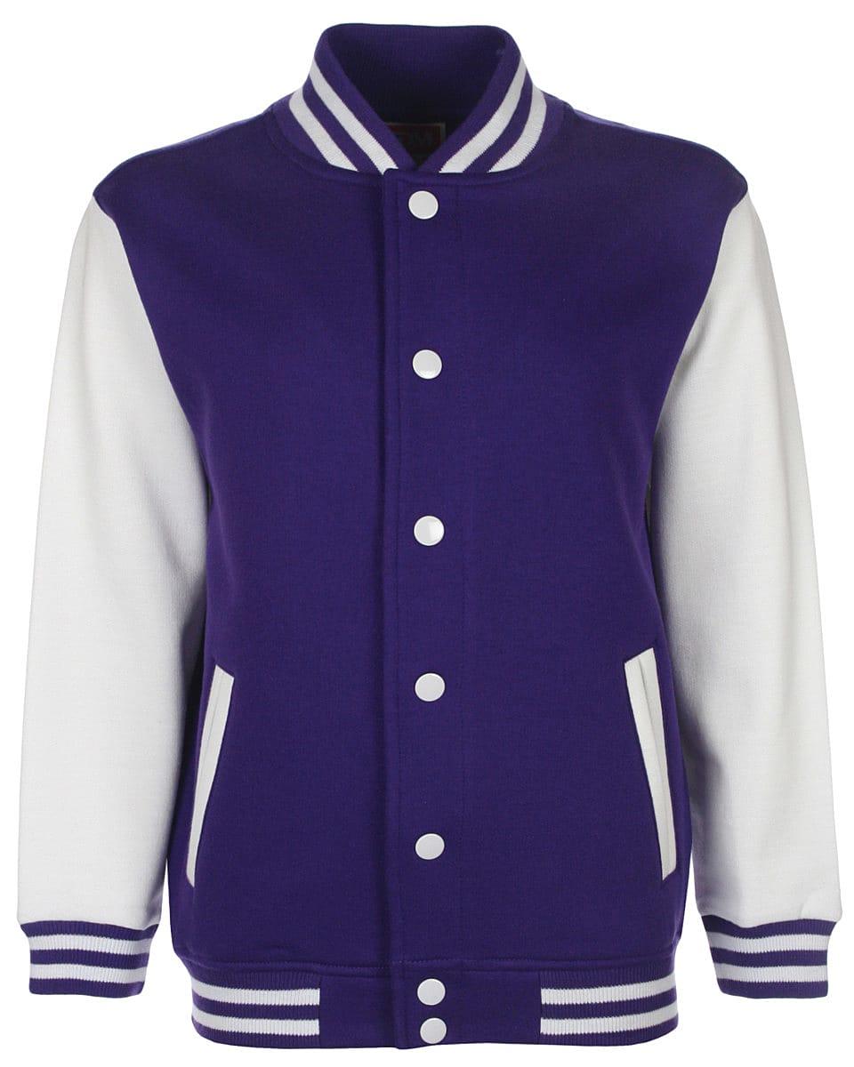 FDM Junior Varsity Jacket in Purple / White (Product Code: FV002)