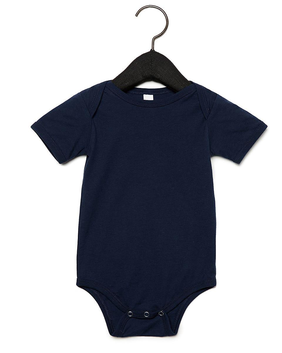 Bella Baby Jersey Short-Sleeve Onesie in Navy Blue (Product Code: BE100B)