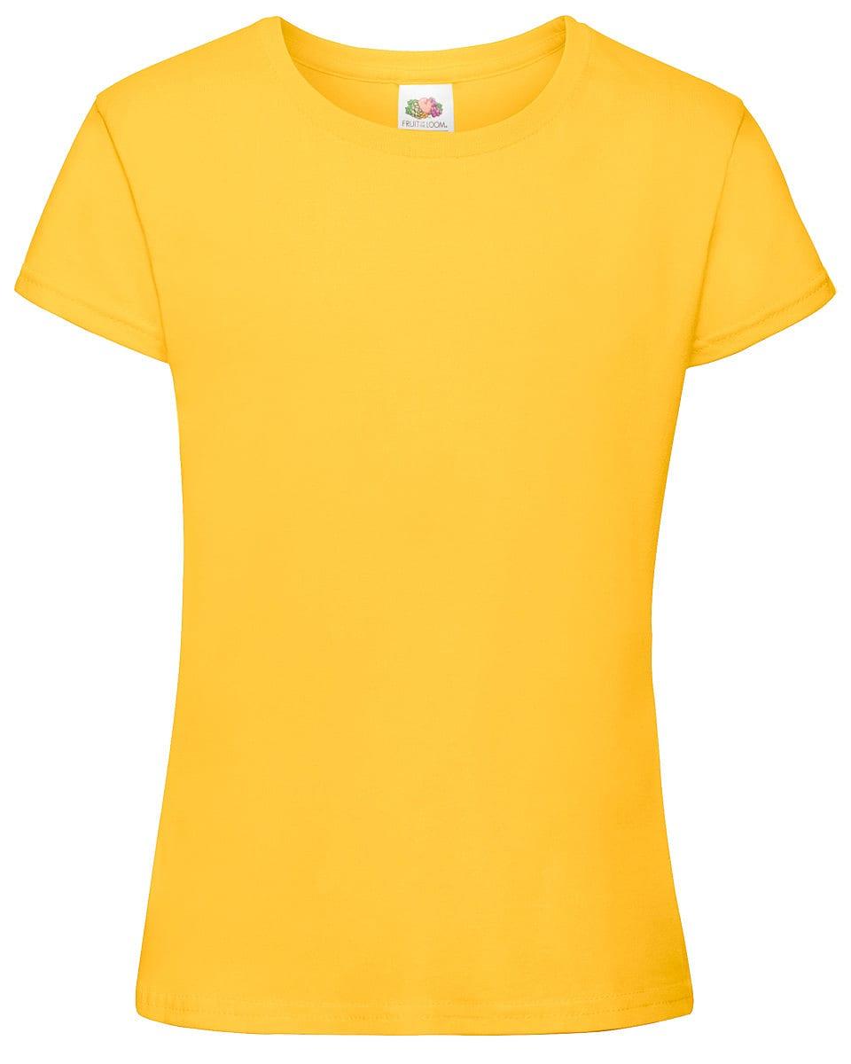 Fruit Of The Loom Girls Sofspun T-Shirt in Yellow (Product Code: 61017)