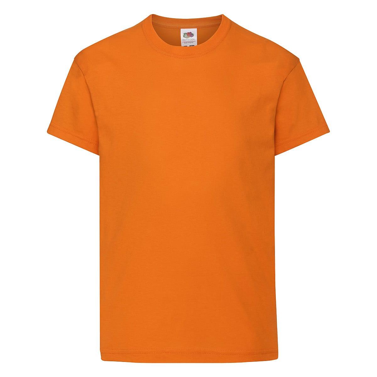 Fruit Of The Loom Kids Original T-Shirt in Orange (Product Code: 61019)