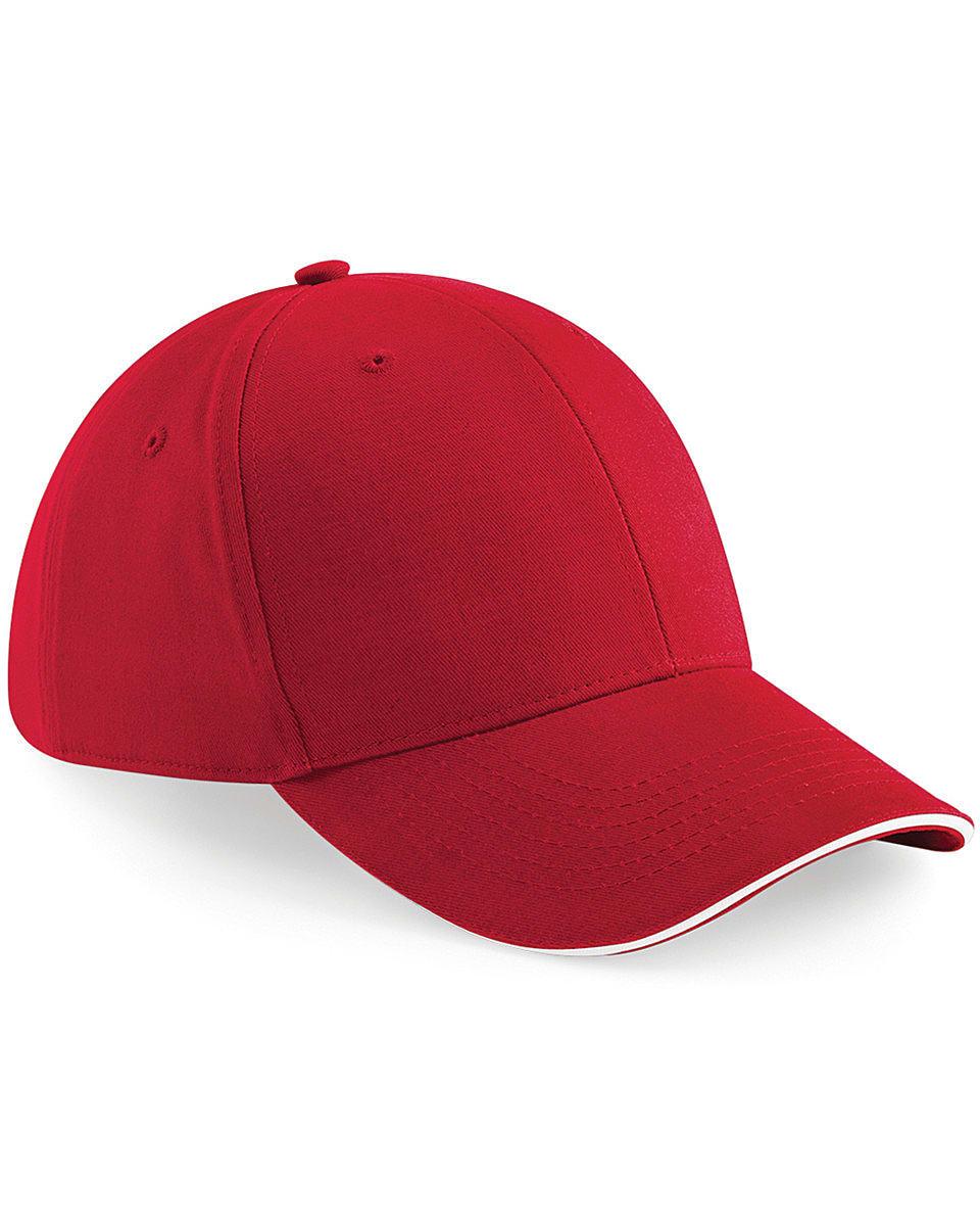 Beechfield Athleisure 6 Panel Cap in Classic Red / White (Product Code: B20)