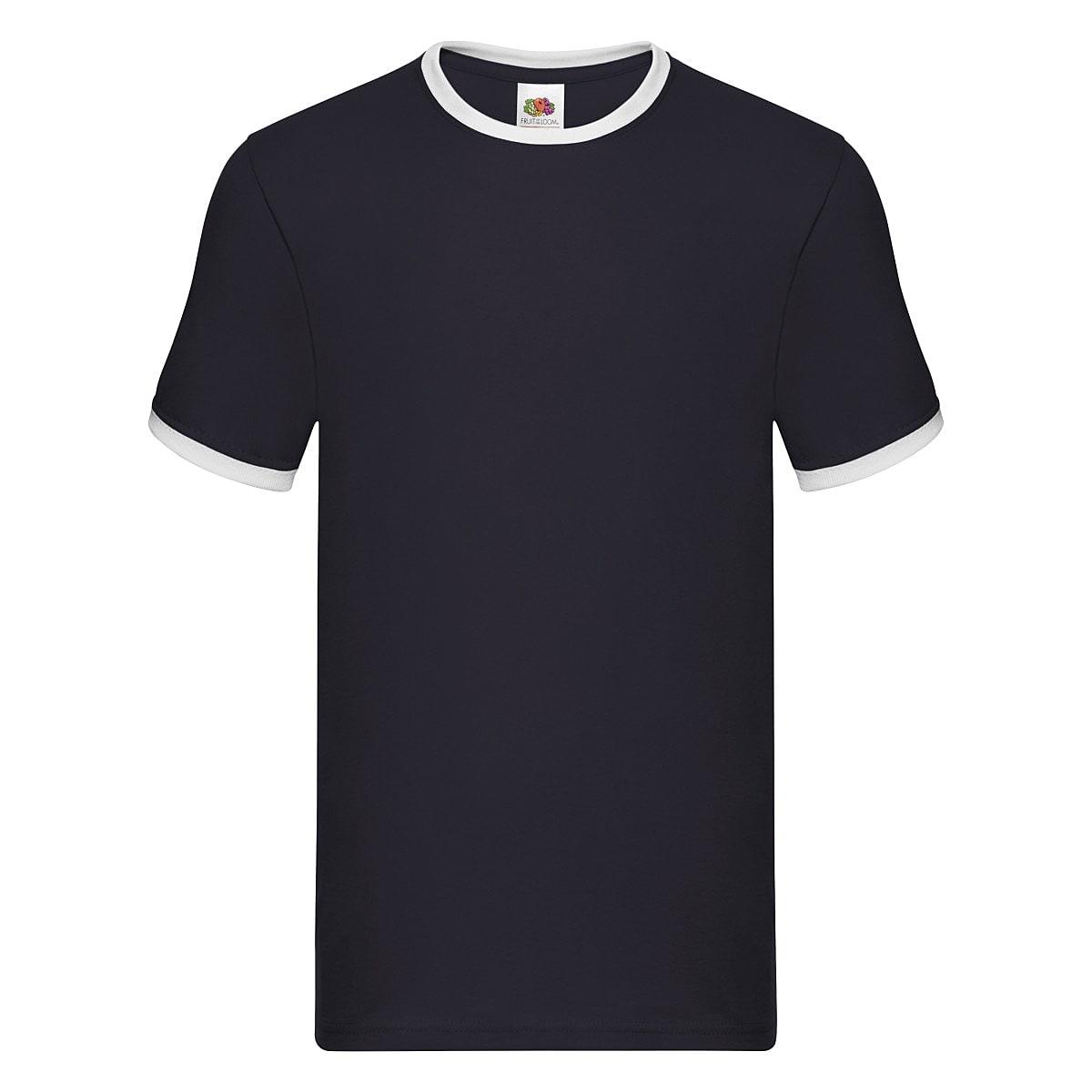 Fruit Of The Loom Ringer T-Shirt in Navy / White (Product Code: 61168)