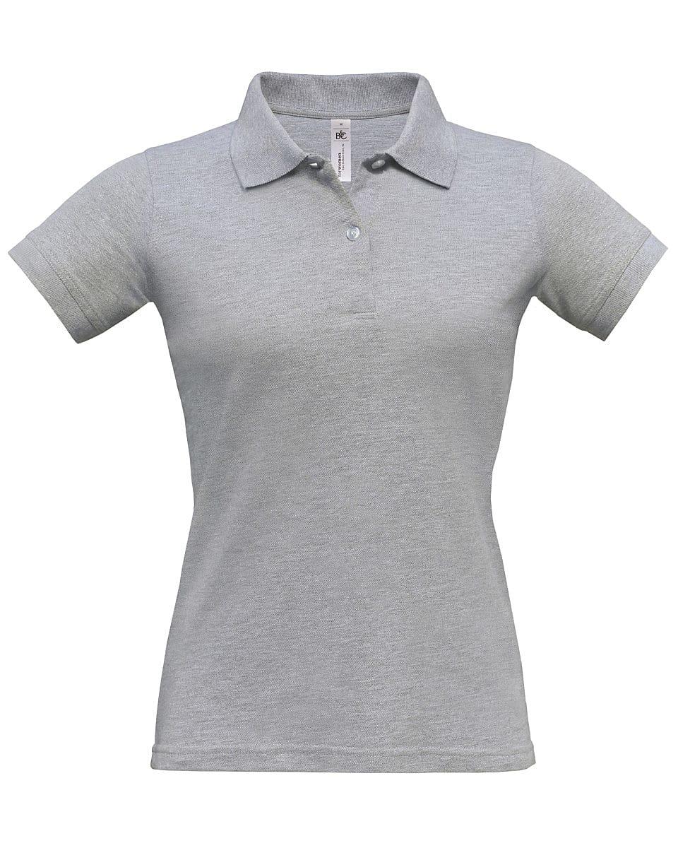 B&C Womens Safran Pure Short-Sleeve Polo Shirt in Heather Grey (Product Code: PW455)