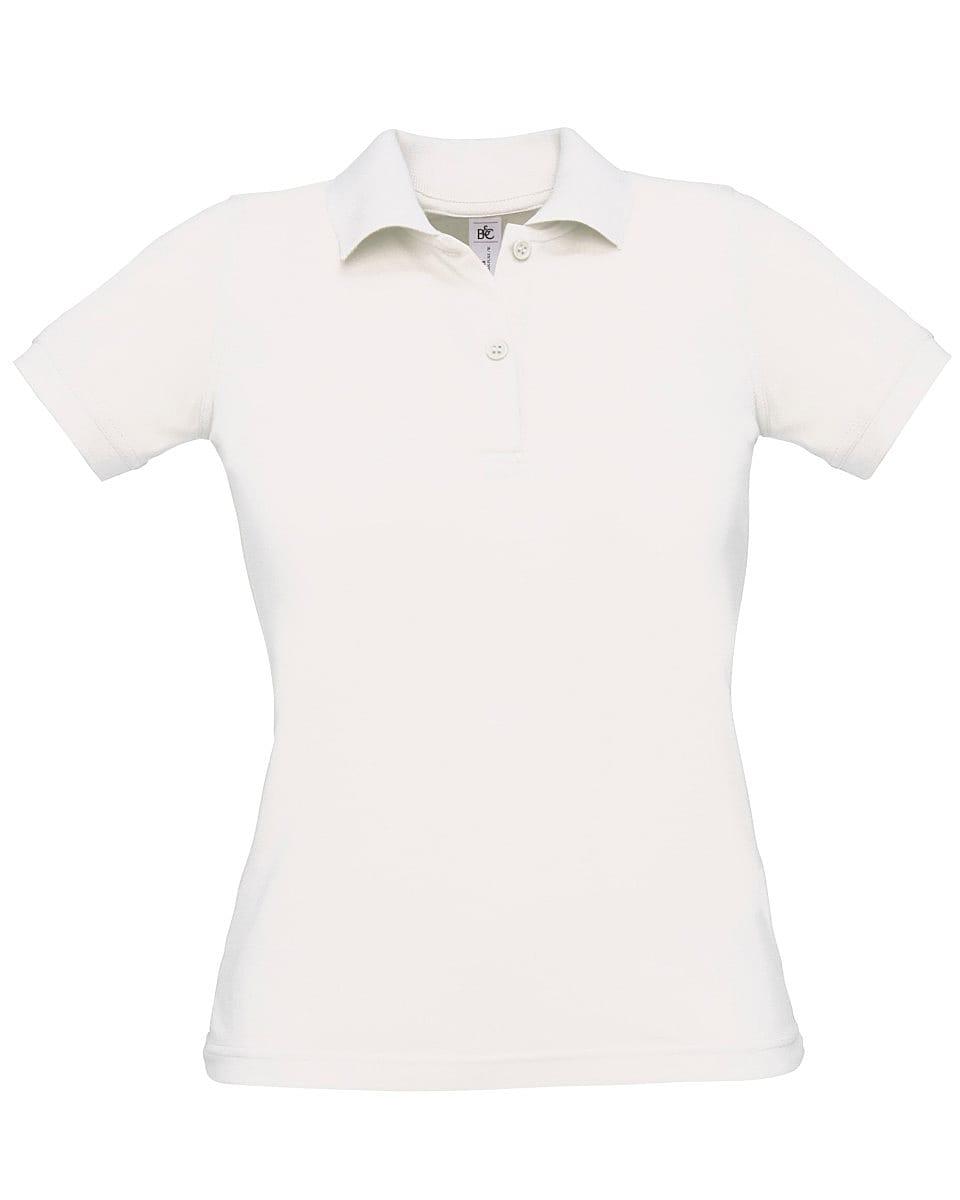 B&C Womens Safran Pure Short-Sleeve Polo Shirt in White (Product Code: PW455)