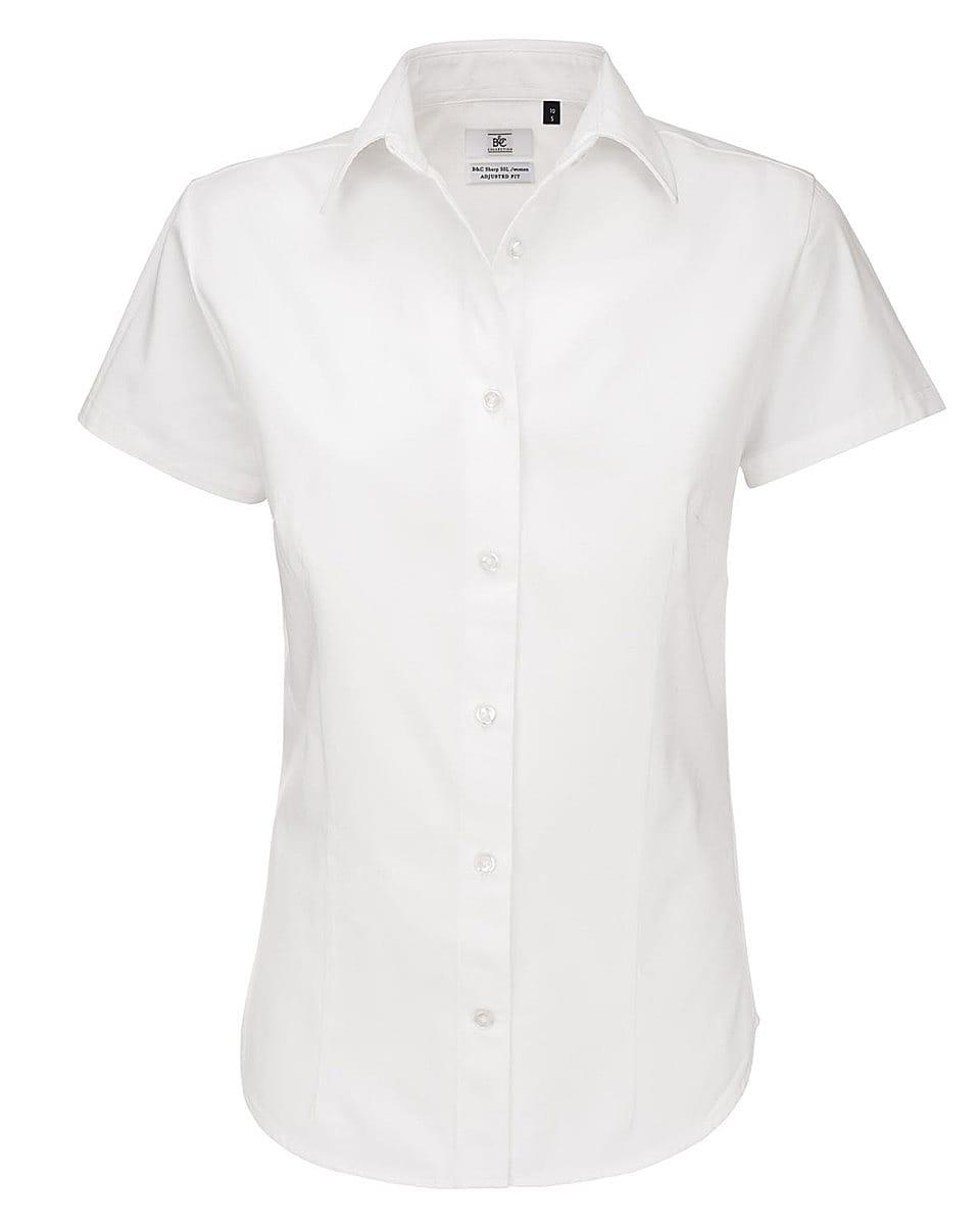 B&C Womens Sharp Twill Short-Sleeve Shirt in White (Product Code: SWT84)