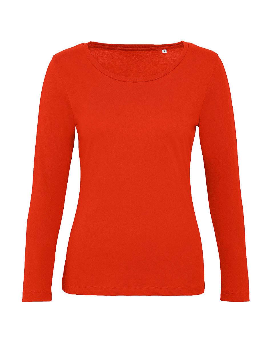 B&C Womens Inspire Long-Sleeve T-Shirt in Fire Red (Product Code: TW071)