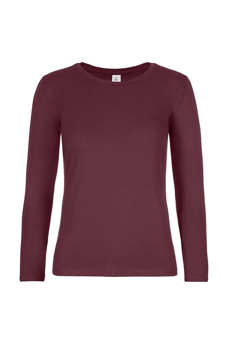 B&C Womens E190 Long-Sleeve Top in Burgundy (Product Code: TW08T)