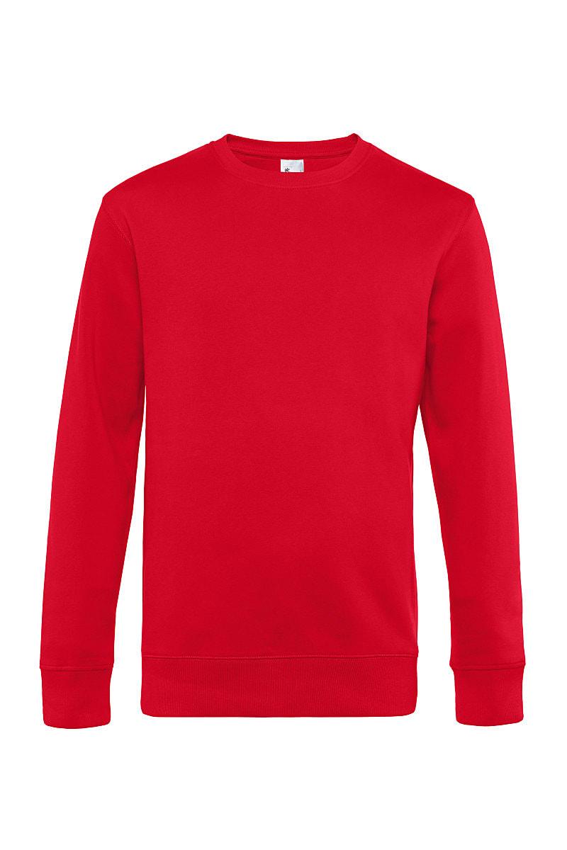 B&C Mens King Crew Neck Sweatshirt in Red (Product Code: WU01K)
