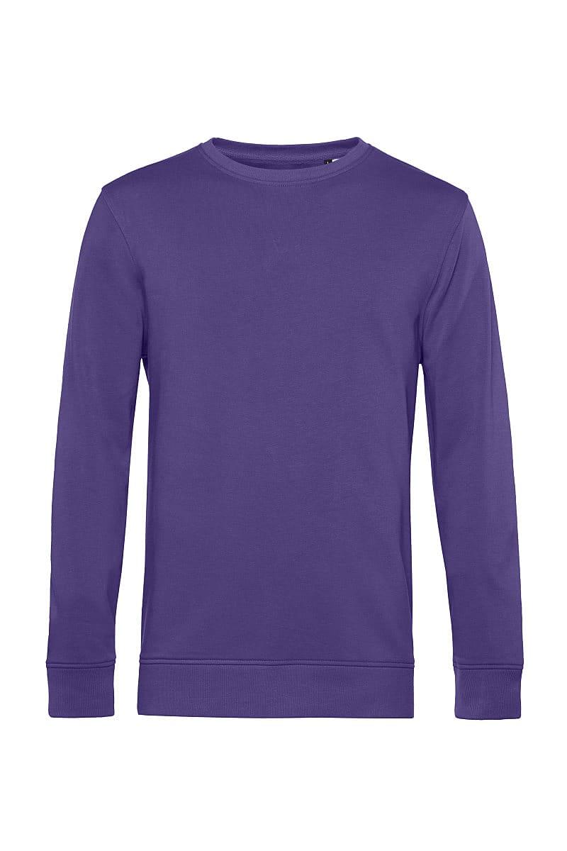 B&C Mens OrganiC Crew Neck Sweatshirt in Radiant Purple (Product Code: WU31B)