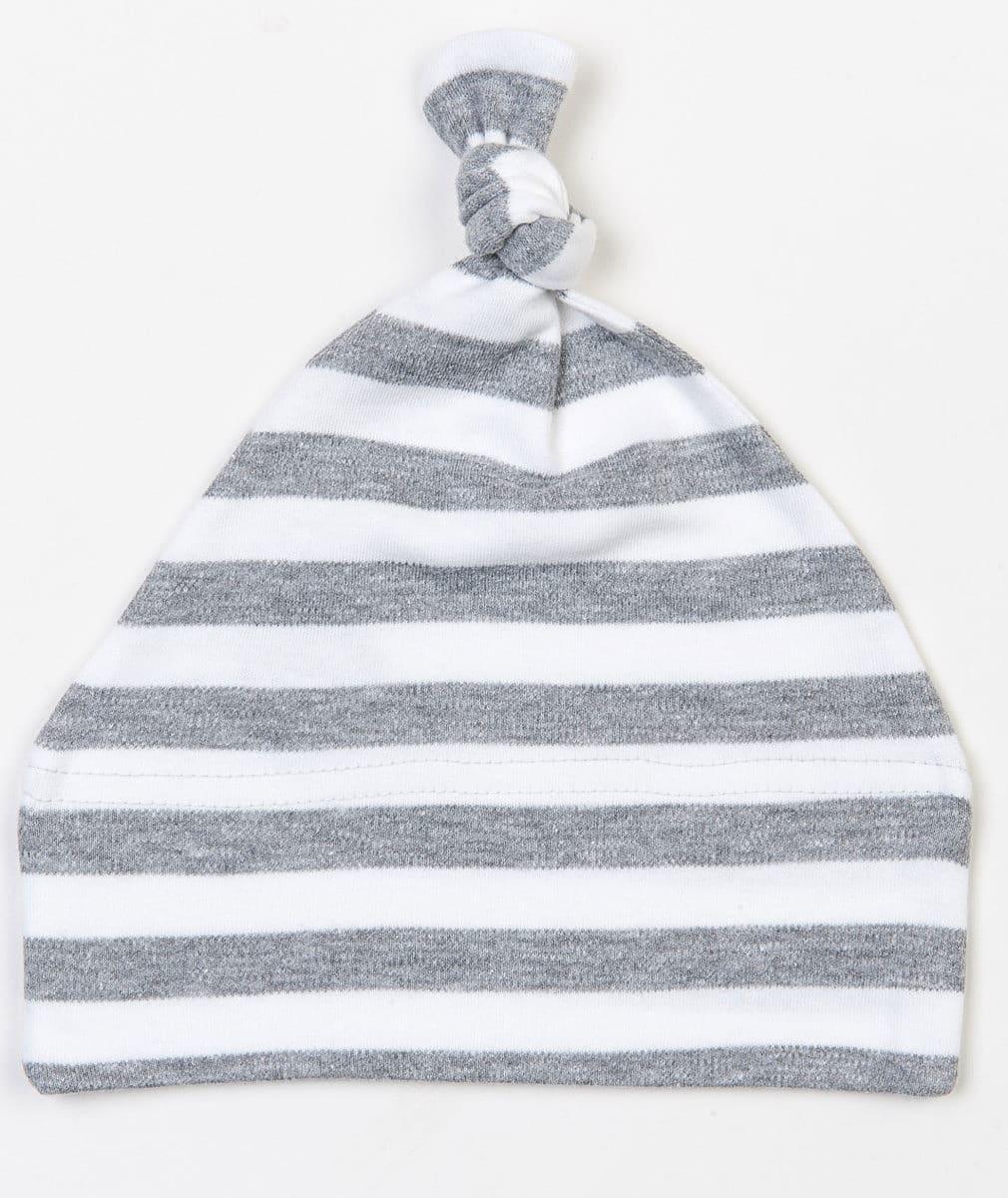 Babybugz Stripy 1 Knot Hat in Light Grey Melange / White (Product Code: BZ15S)