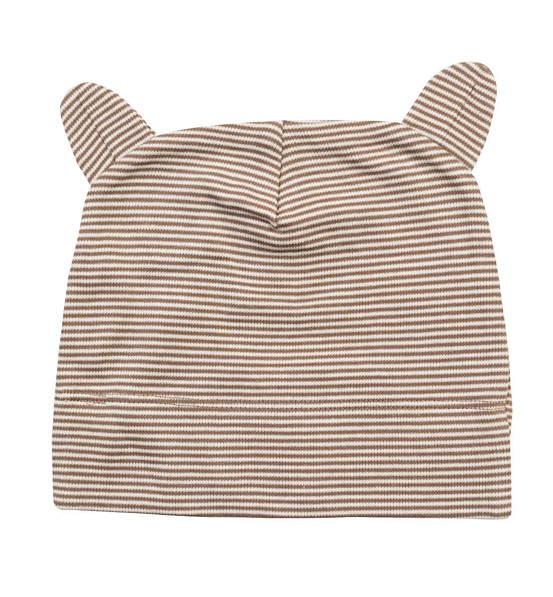 Babybugz Little Hat with Ears in Organic Natural / Mocha (Product Code: BZ51)