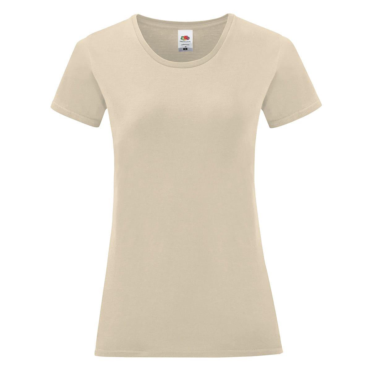 Fruit Of The Loom Womens Iconic T-Shirt in Natural (Product Code: 61432)