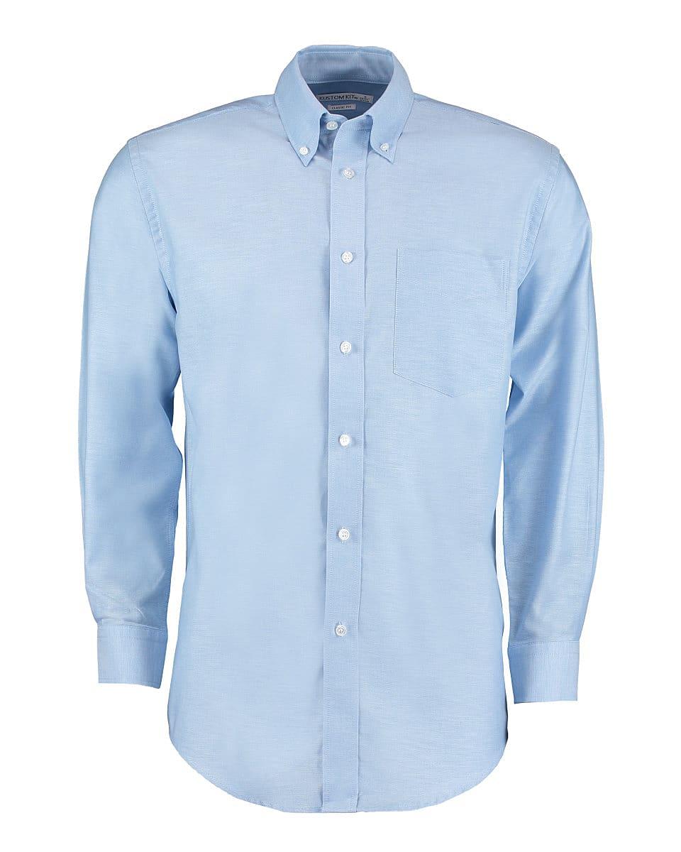Kustom Kit Mens Workwear Oxford Long-Sleeve Shirt in Light Blue (Product Code: KK351)