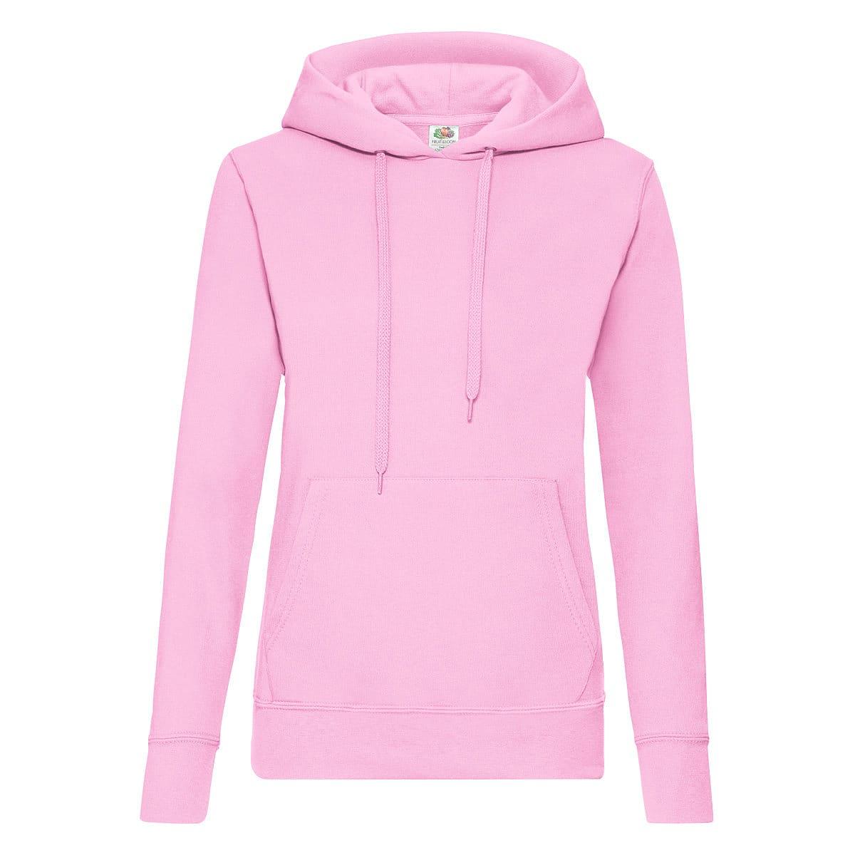 Fruit Of The Loom Lady-Fit Classic Hoodie in Light Pink (Product Code: 62038)