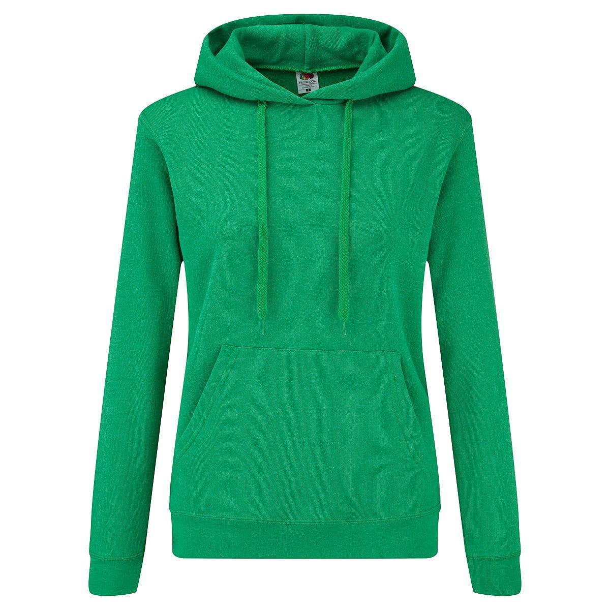 Fruit Of The Loom Lady-Fit Classic Hoodie in Retro Heather Green (Product Code: 62038)