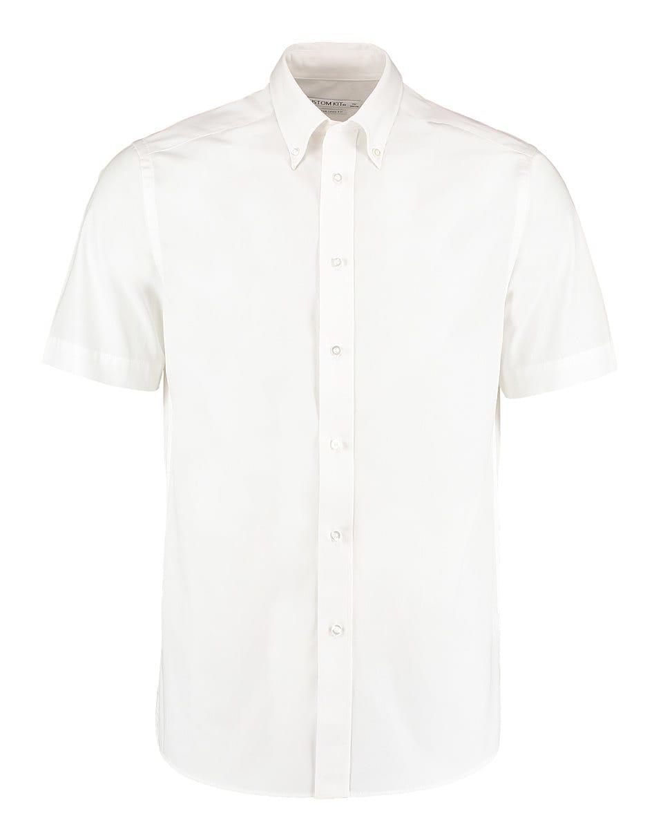 Kustom Kit Mens City Short-Sleeve Business Shirt in White (Product Code: KK385)