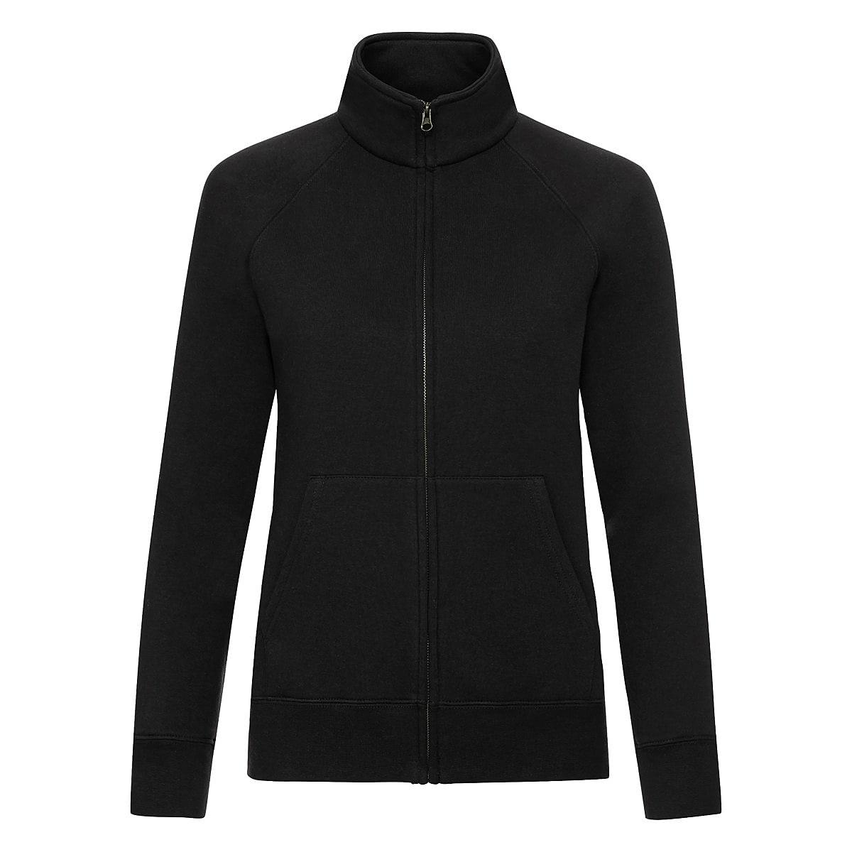 Fruit Of The Loom Lady-Fit Sweat Jacket in Black (Product Code: 62116)