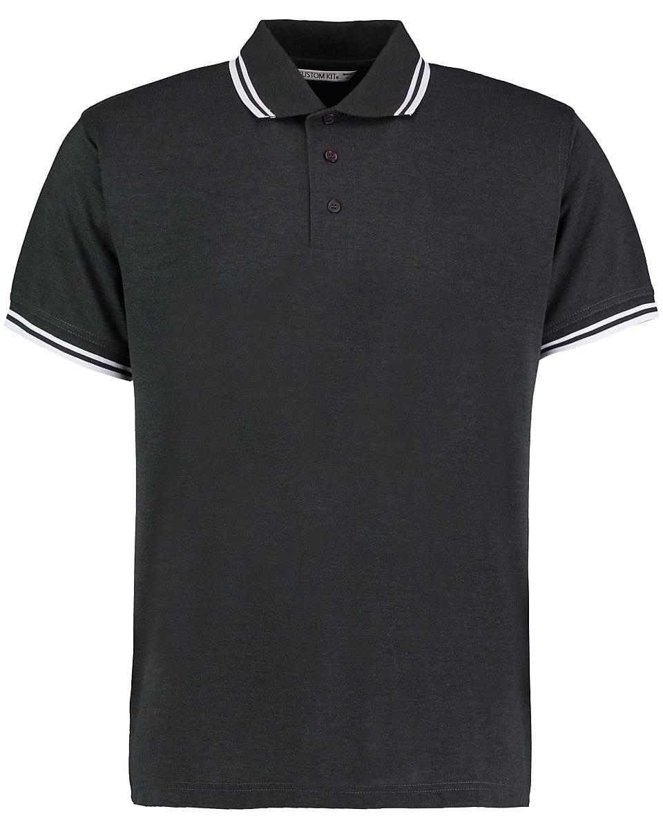 Kustom Kit Mens Tipped Pique Polo Shirt in Graphite / White (Product Code: KK409)