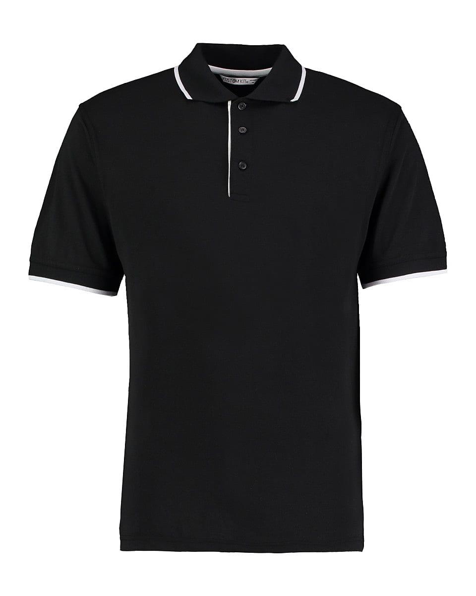 Kustom Kit Mens Essential Polo Shirt in Black / White (Product Code: KK448)