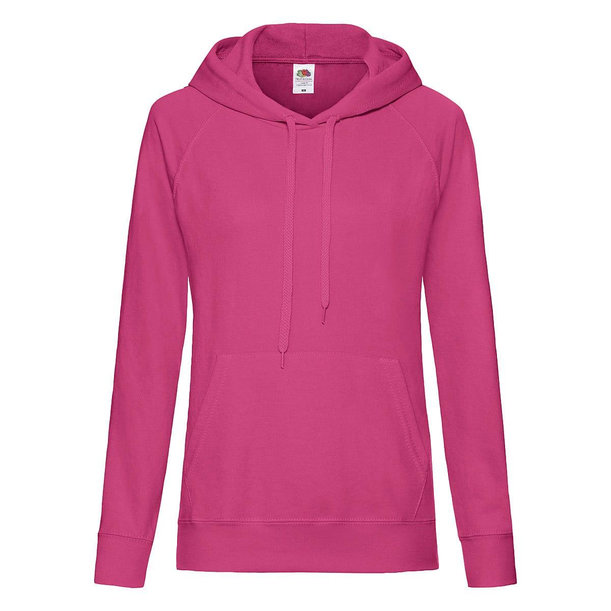 Fruit Of The Loom Lady-Fit Lightweight Hoodie in Fuchsia (Product Code: 62148)