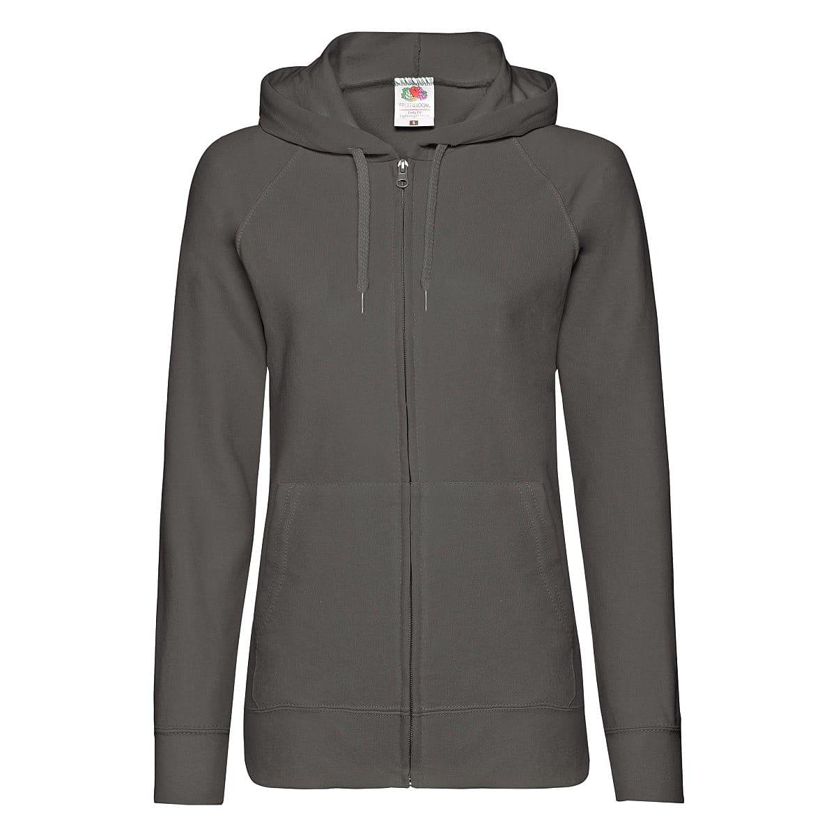 Fruit Of The Loom Lady-Fit Lightweight Full-Zip Hoodie in Light Graphite (Product Code: 62150)