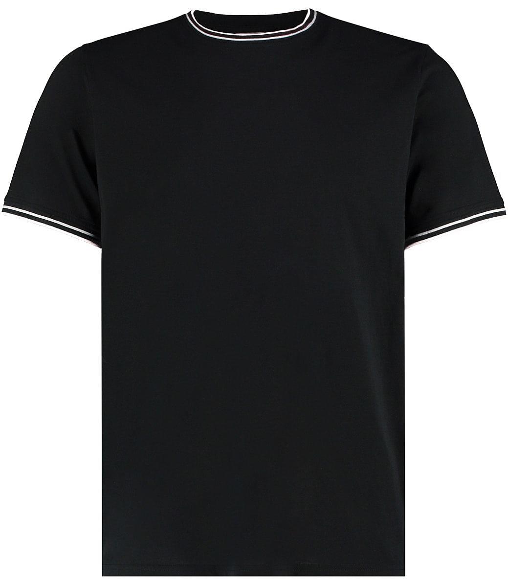 Kustom Kit Mens Tipped T-Shirt in Black / White / Grey (Product Code: KK519)