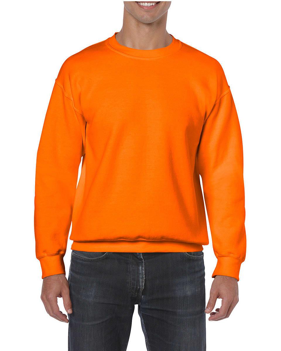 Gildan Heavy Blend Adult Crewneck Sweatshirt in Safety Orange (Product Code: 18000)