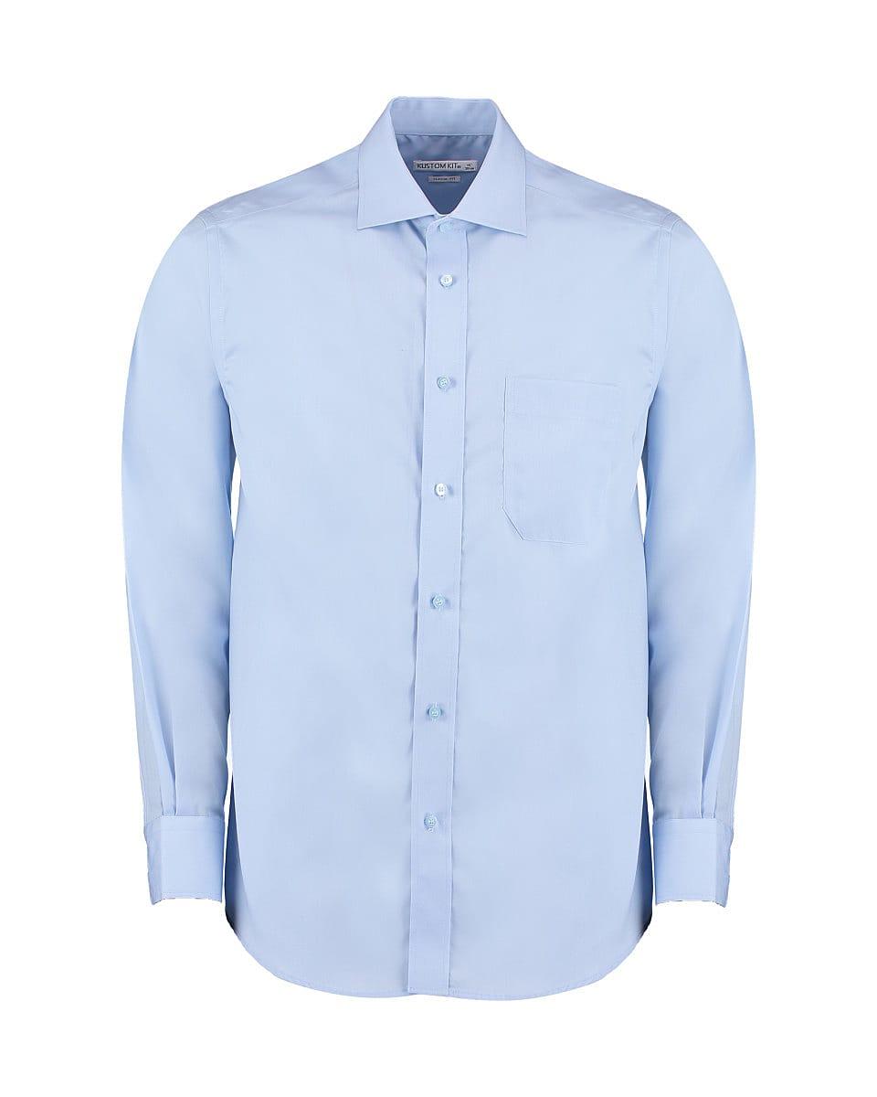 Kustom Kit Mens Premium Non Iron Long-Sleeve Shirt in Light Blue (Product Code: KK116)