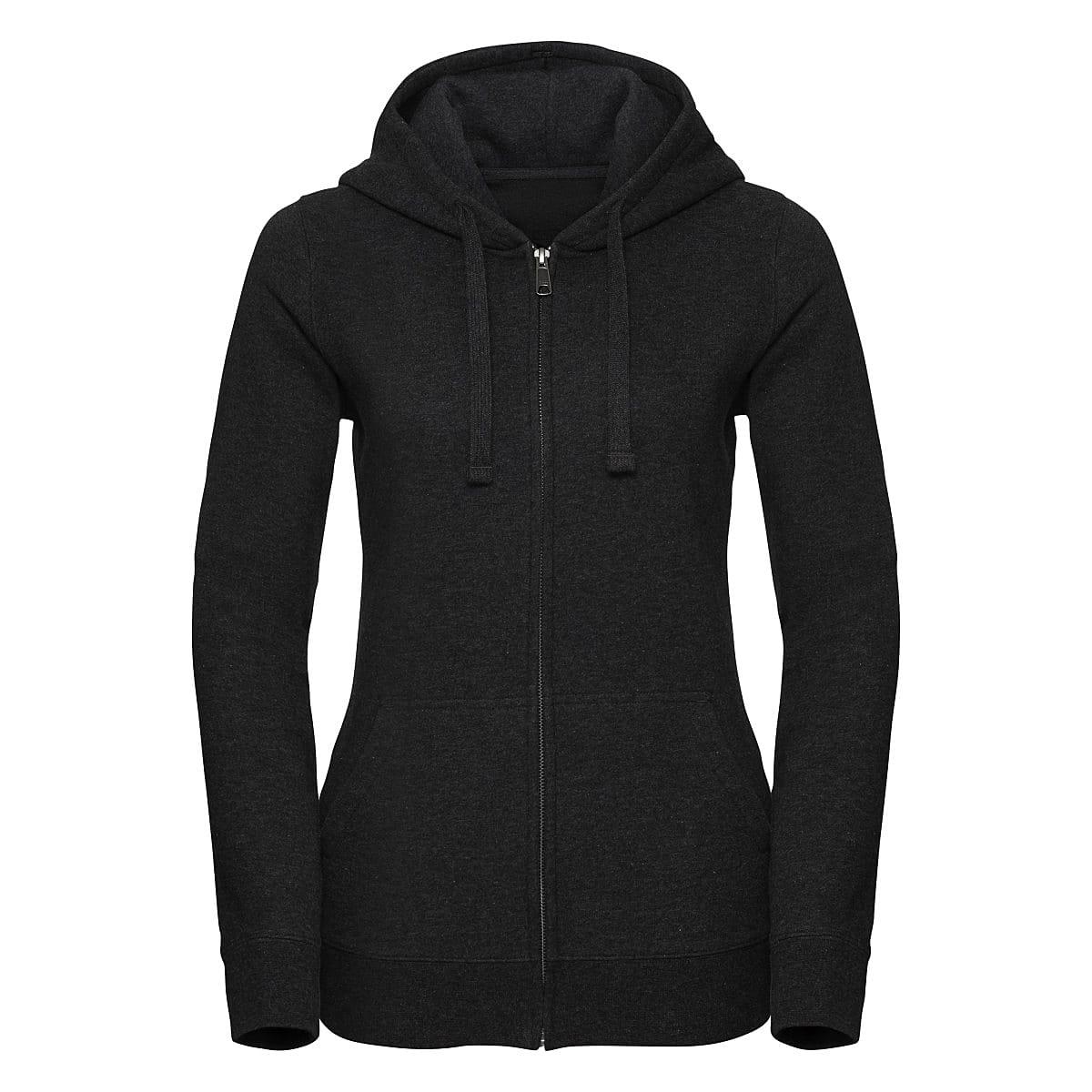Russell Womens Authentic Melange Zipped Hoodie in Charcoal Melange (Product Code: R263F)