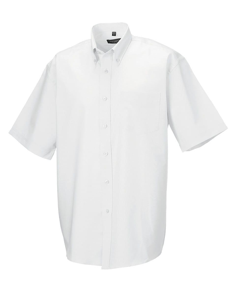 Russell Collection Mens Short-Sleeve Easy Care Oxford Shirt | 933M ...